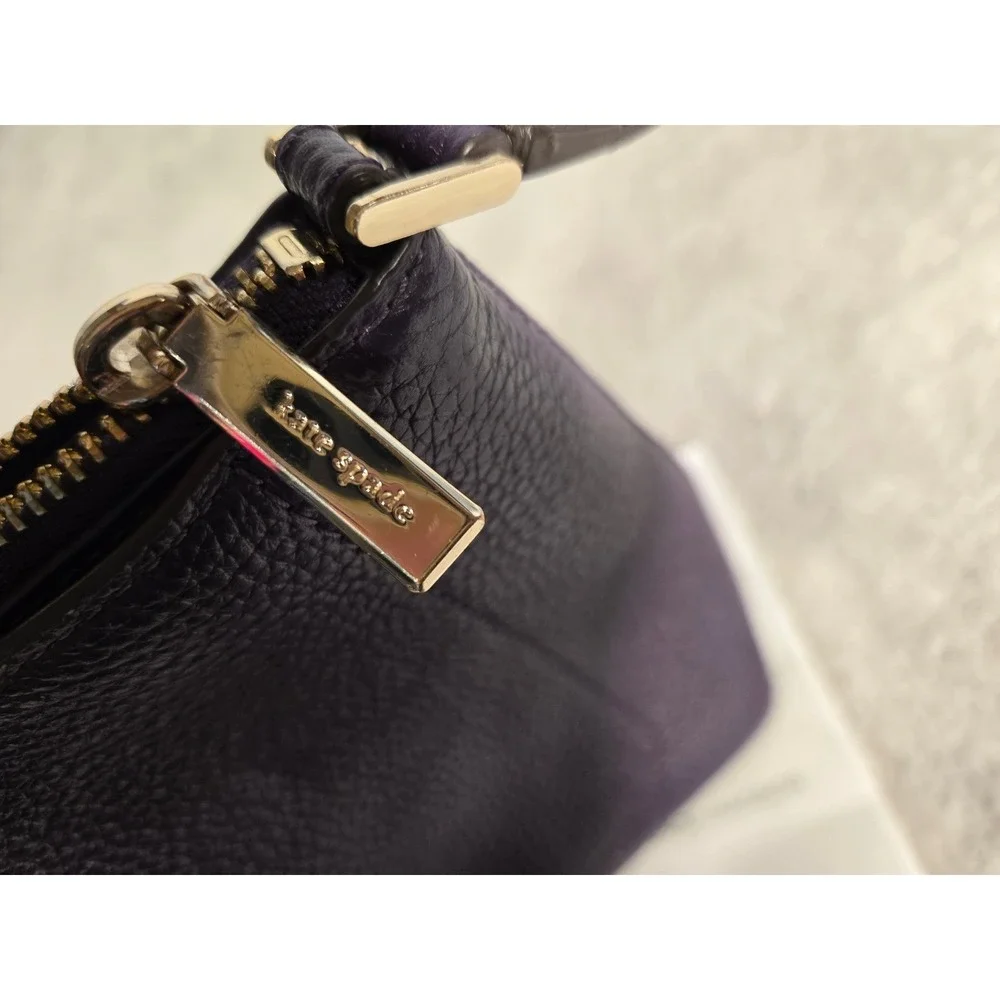 Kate Spade New York Purple Pebbled Leather Harlow Crossbody Bag Gold Hardware‎